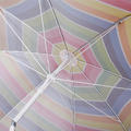 HYB1814 Beach Umbrella with 120g Polyester Colorful Stripe Fabric and UV Coating and Tilt
