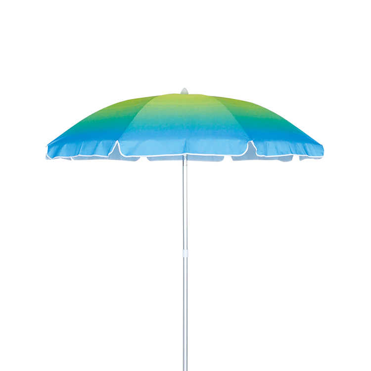 HYB1821 200cm Beach Umbrella with Aluminum Poles and Fiberglass Ribs and Gradient Color Fabric