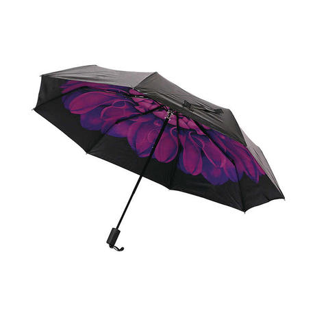  Excellent 23'' Black Coating Umbrella HYR025 With Purple Flower