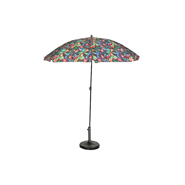 HYB1826 Dark Green Printing Adjustable Outdoor Beach Umbrella