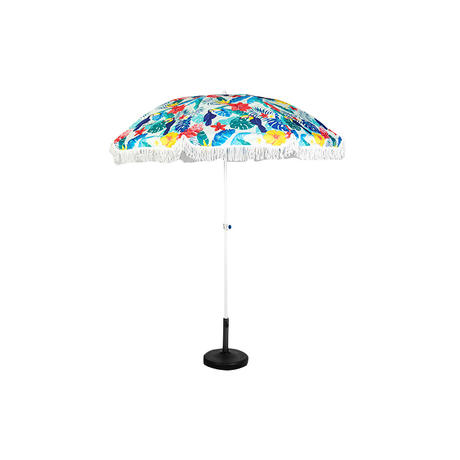 HYB1840 Printing Beach Umbrella With Fringe