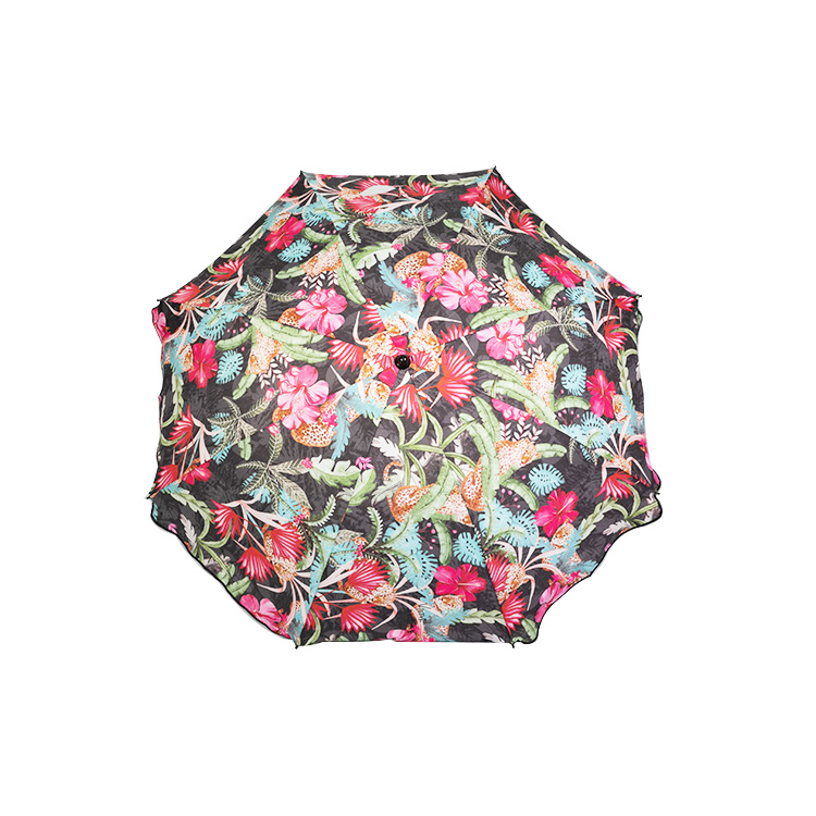 HYB1826 Rose Red Printing Beach Umbrella With Tilt